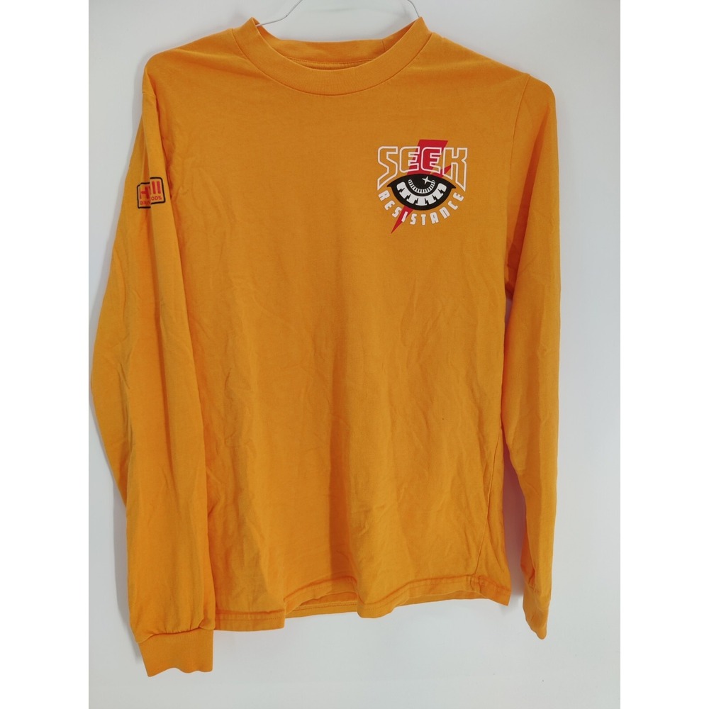 HVIII Brand‎ Goods Seek Resistance Dark Yellow Long Sleeve Graphic T-Shirt Men's
